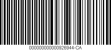 Código de barras (EAN, GTIN, SKU, ISBN): '000000000000926944-CA'