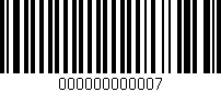 Código de barras (EAN, GTIN, SKU, ISBN): '000000000007'