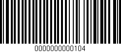 Código de barras (EAN, GTIN, SKU, ISBN): '0000000000104'