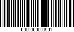 Código de barras (EAN, GTIN, SKU, ISBN): '0000000000991'