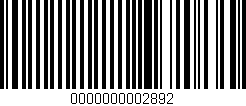 Código de barras (EAN, GTIN, SKU, ISBN): '0000000002892'