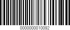 Código de barras (EAN, GTIN, SKU, ISBN): '0000000010092'