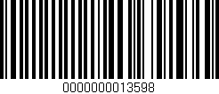 Código de barras (EAN, GTIN, SKU, ISBN): '0000000013598'