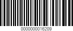 Código de barras (EAN, GTIN, SKU, ISBN): '0000000016209'