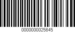 Código de barras (EAN, GTIN, SKU, ISBN): '0000000025645'