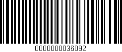 Código de barras (EAN, GTIN, SKU, ISBN): '0000000036092'