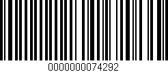 Código de barras (EAN, GTIN, SKU, ISBN): '0000000074292'