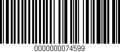 Código de barras (EAN, GTIN, SKU, ISBN): '0000000074599'
