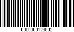 Código de barras (EAN, GTIN, SKU, ISBN): '0000000126892'