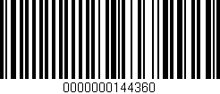 Código de barras (EAN, GTIN, SKU, ISBN): '0000000144360'