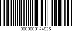 Código de barras (EAN, GTIN, SKU, ISBN): '0000000144926'