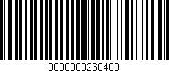 Código de barras (EAN, GTIN, SKU, ISBN): '0000000260480'