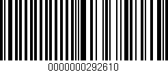 Código de barras (EAN, GTIN, SKU, ISBN): '0000000292610'
