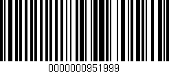 Código de barras (EAN, GTIN, SKU, ISBN): '0000000951999'