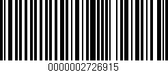 Código de barras (EAN, GTIN, SKU, ISBN): '0000002726915'