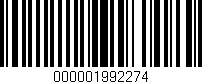 Código de barras (EAN, GTIN, SKU, ISBN): '000001992274'