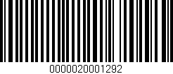 Código de barras (EAN, GTIN, SKU, ISBN): '0000020001292'