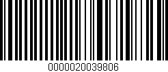 Código de barras (EAN, GTIN, SKU, ISBN): '0000020039806'