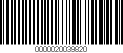Código de barras (EAN, GTIN, SKU, ISBN): '0000020039820'