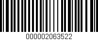 Código de barras (EAN, GTIN, SKU, ISBN): '000002063522'