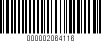Código de barras (EAN, GTIN, SKU, ISBN): '000002064116'
