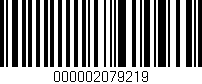 Código de barras (EAN, GTIN, SKU, ISBN): '000002079219'