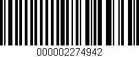 Código de barras (EAN, GTIN, SKU, ISBN): '000002274942'