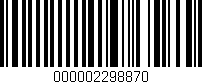 Código de barras (EAN, GTIN, SKU, ISBN): '000002298870'