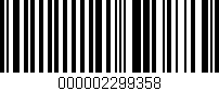 Código de barras (EAN, GTIN, SKU, ISBN): '000002299358'