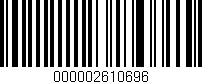 Código de barras (EAN, GTIN, SKU, ISBN): '000002610696'
