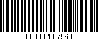 Código de barras (EAN, GTIN, SKU, ISBN): '000002667560'