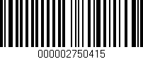 Código de barras (EAN, GTIN, SKU, ISBN): '000002750415'