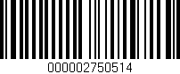 Código de barras (EAN, GTIN, SKU, ISBN): '000002750514'