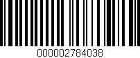 Código de barras (EAN, GTIN, SKU, ISBN): '000002784038'