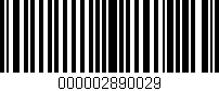 Código de barras (EAN, GTIN, SKU, ISBN): '000002890029'