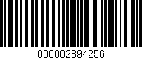 Código de barras (EAN, GTIN, SKU, ISBN): '000002894256'