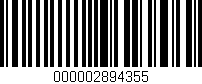 Código de barras (EAN, GTIN, SKU, ISBN): '000002894355'