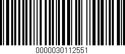 Código de barras (EAN, GTIN, SKU, ISBN): '0000030112551'