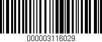 Código de barras (EAN, GTIN, SKU, ISBN): '000003116029'