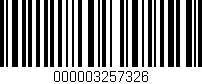 Código de barras (EAN, GTIN, SKU, ISBN): '000003257326'