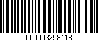 Código de barras (EAN, GTIN, SKU, ISBN): '000003258118'