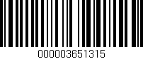 Código de barras (EAN, GTIN, SKU, ISBN): '000003651315'