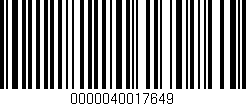 Código de barras (EAN, GTIN, SKU, ISBN): '0000040017649'