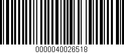 Código de barras (EAN, GTIN, SKU, ISBN): '0000040026518'