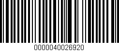Código de barras (EAN, GTIN, SKU, ISBN): '0000040026920'