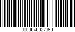 Código de barras (EAN, GTIN, SKU, ISBN): '0000040027950'
