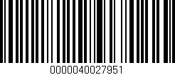 Código de barras (EAN, GTIN, SKU, ISBN): '0000040027951'
