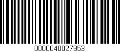 Código de barras (EAN, GTIN, SKU, ISBN): '0000040027953'