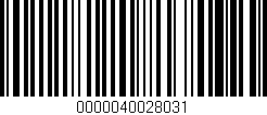 Código de barras (EAN, GTIN, SKU, ISBN): '0000040028031'