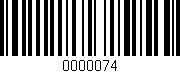 Código de barras (EAN, GTIN, SKU, ISBN): '0000074'